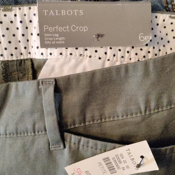 ✨ 🆕 Talbots women's size 6P green crop pants - Picture 3 of 4